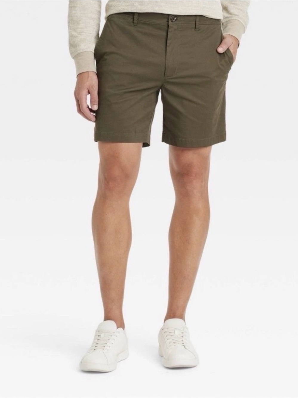 NWT~ Goodfellow & Co sz 42 Men's 7" Pleated Trouser Shorts Paris Green Poplin